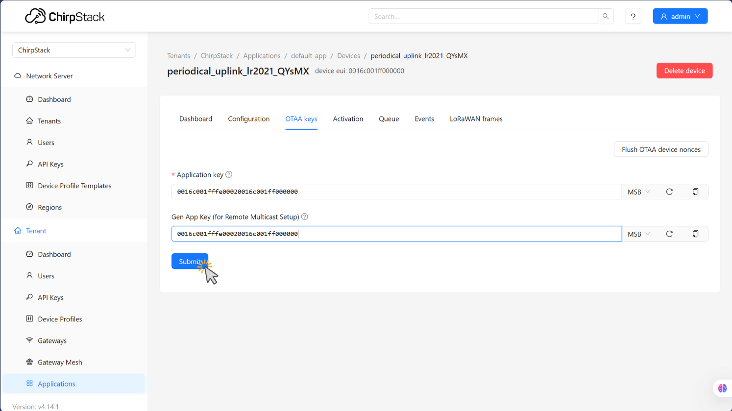 Add device credentials
